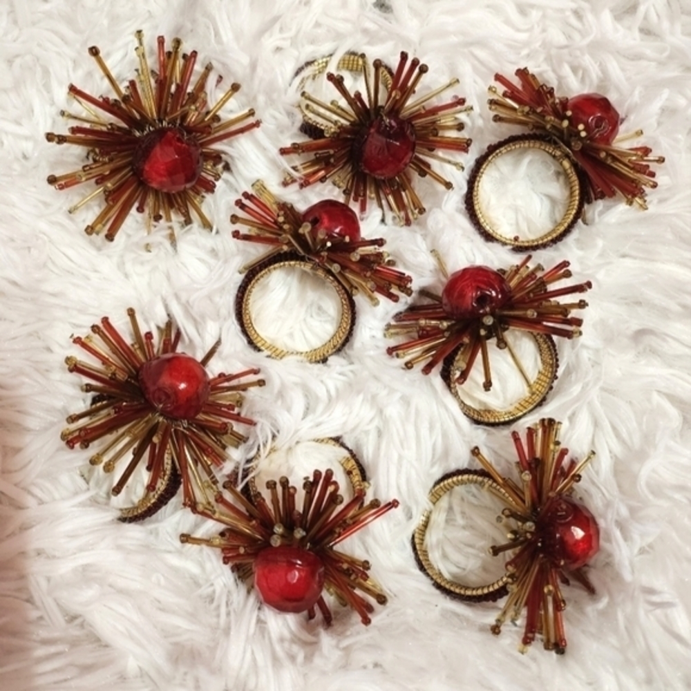 Beads flower cocktail napkins rings‎